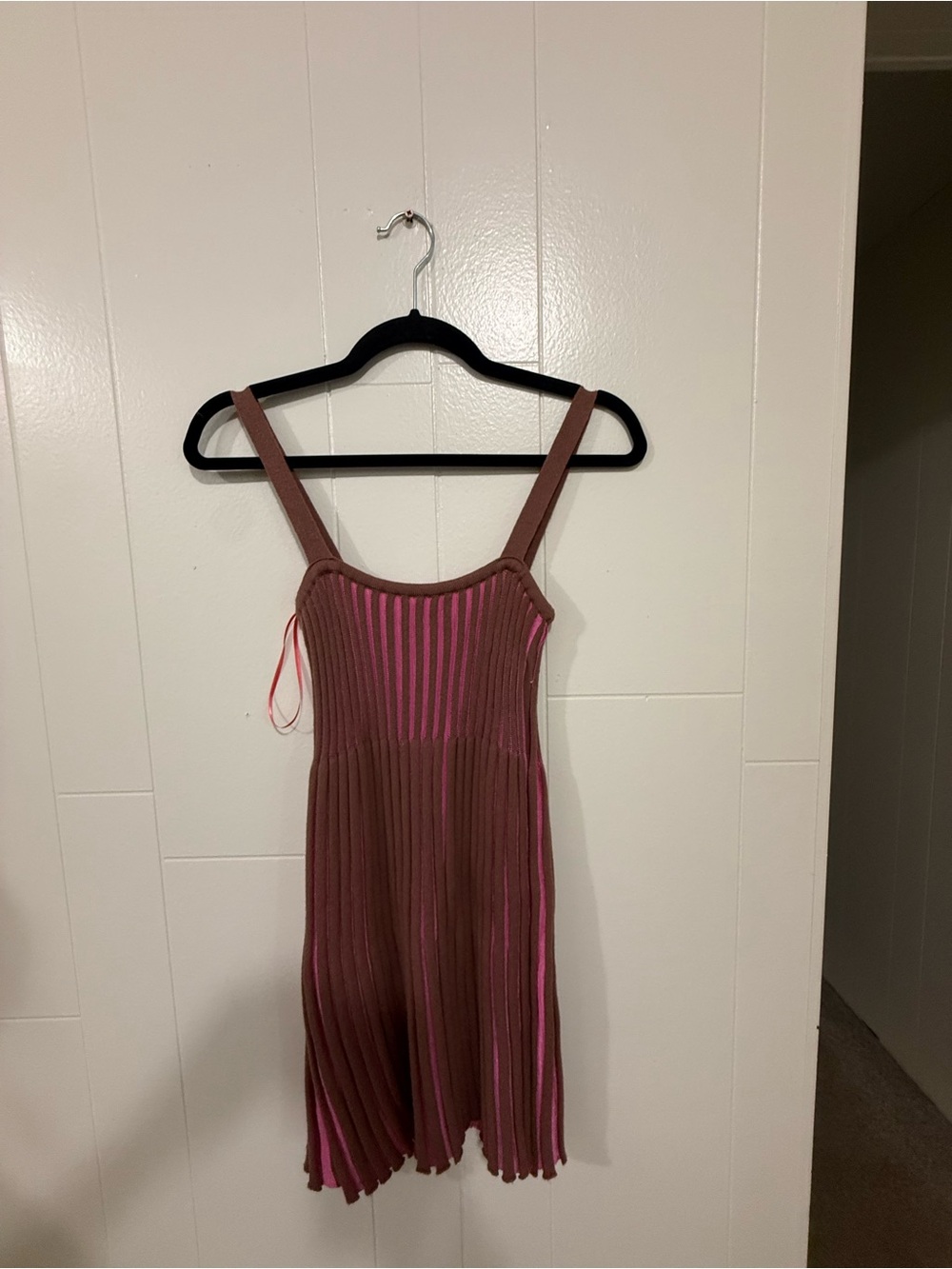 Baobab Collection Brown Dress with Pink Stripes